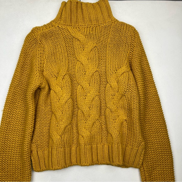 Dimensione Maglia Knit Mock Neck Sweater Cotton Blend Mustard - Picture 3 of 7